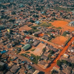 aerial view of african city