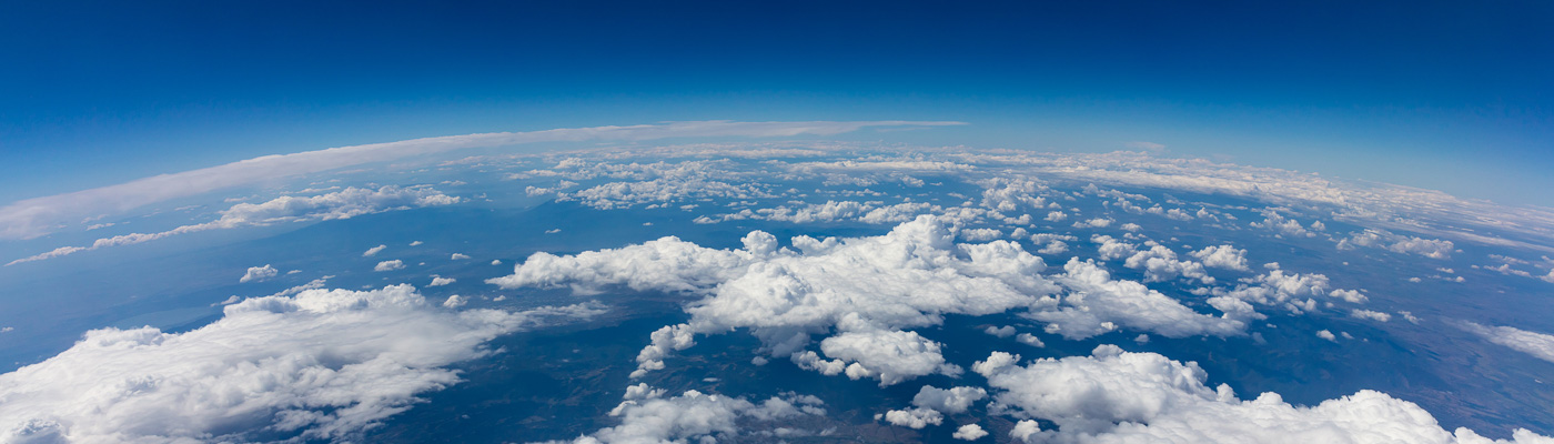 Clouds above the Earth, taken from space.