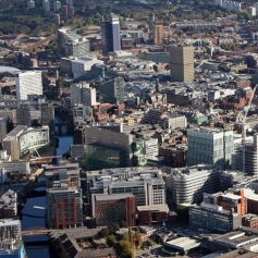 Ariel view of urban built up area 