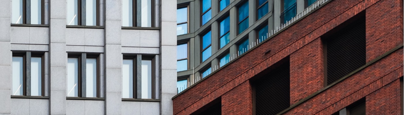 grids of windows across buildings