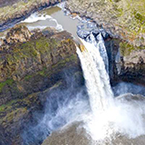 Ariel view of waterfall